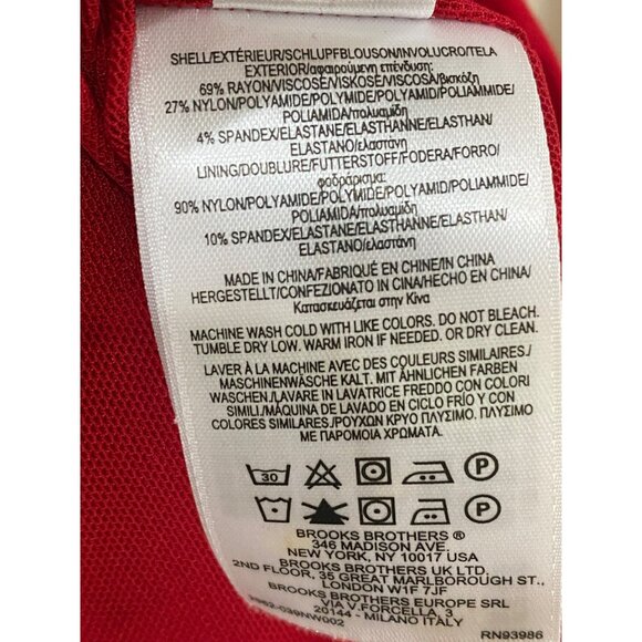 Brooks Brothers Red V-Neck Sheath Dress With Short Sleeves Womens Size 4 - Picture 5 of 12